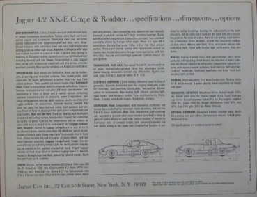 Jaguar E Coupe 4.2 XK Roadster Modellprogramm 1967 Automobilprospekt (6913)